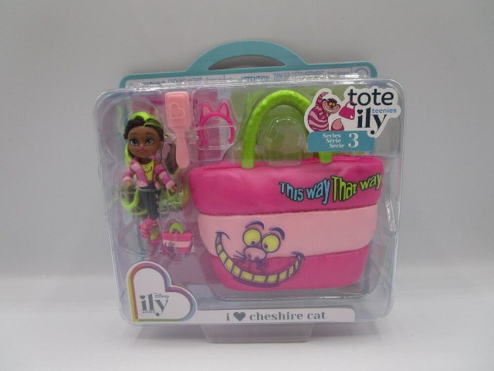 Disney ILY 4Ever Tote Teenies I Love Cheshire Cat Series 3 Mini Figure & Purse
